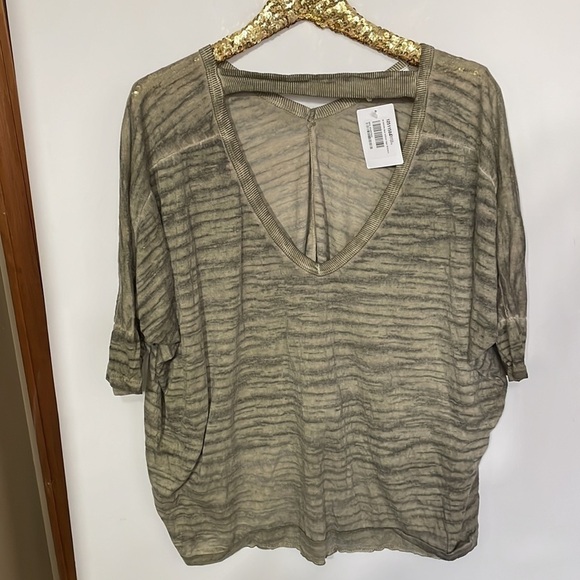 Anthropologie Maronie Womens Burnout Cut Out Tee Top - Picture 9 of 13